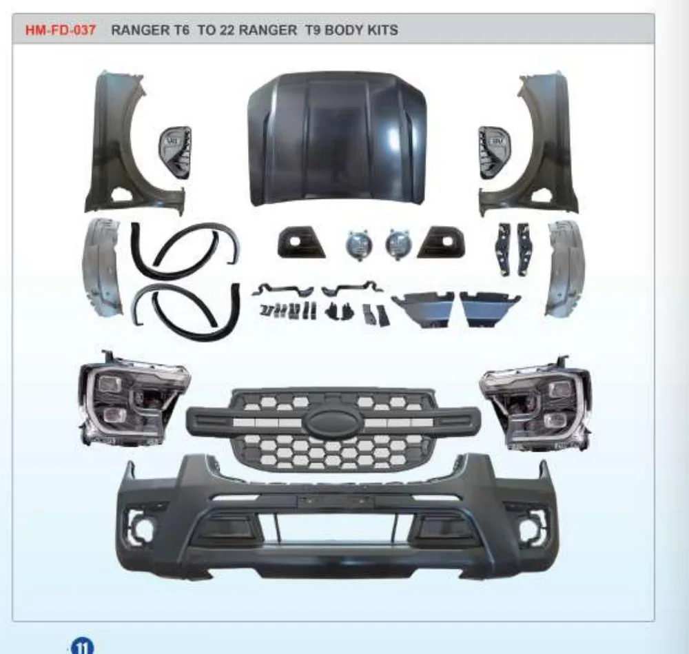 Рестайлинг-комплект для Ford Ranger T6 2012–2015 в вид Ranger T9 2022+