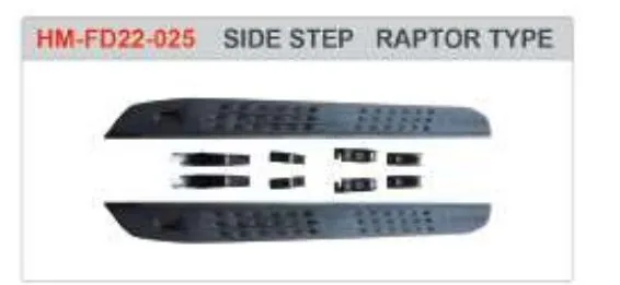 Пороги-подножки для Ford Ranger T9 2022+ в стиле Raptor