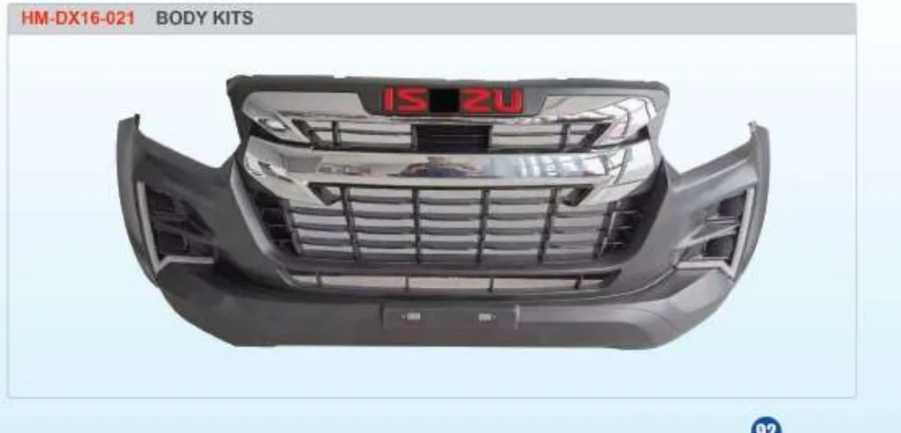 Обвес фронтальный для Isuzu D-Max 2016–2018: бампер с решёткой