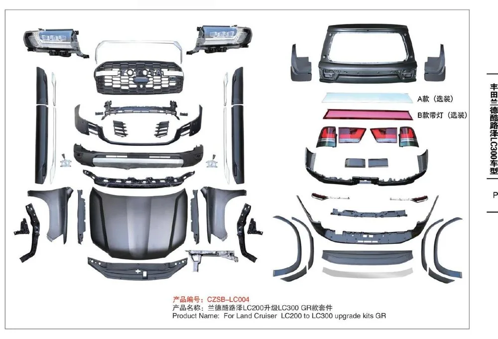 Рестайлинг-комплект для Toyota Land Cruiser 200 2007–2021 в вид Land Cruiser 300 GR Sport