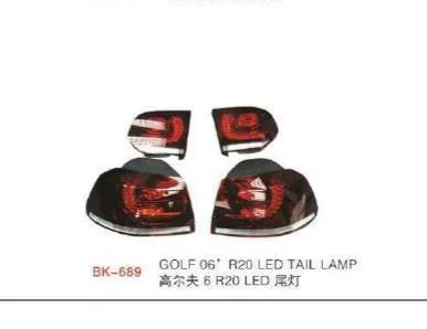 Задние LED-фонари для VW Golf 6 2008–2012 в стиле R20, комплект