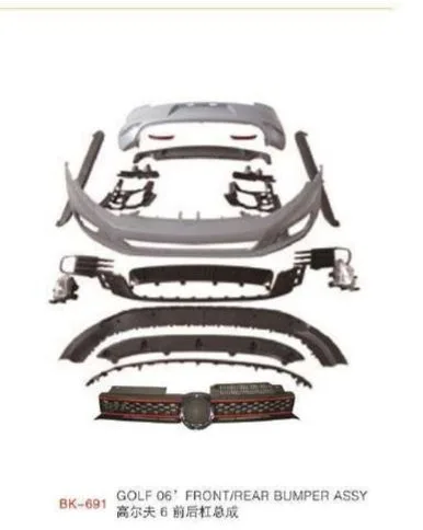 Обвес для VW Golf 6 2008–2012 в стиле GTI: бамперы, решётки, спойлер, пороги