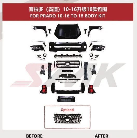 Рестайлинг-комплект для Toyota Land Cruiser Prado 150 2010–2016 в вид Prado 2018