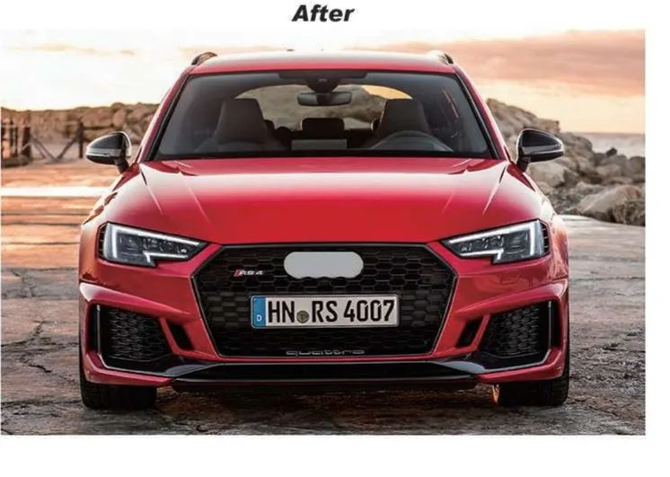 Обвес для Audi A4 B9 2017–2020 в стиле RS4 — полный комплект