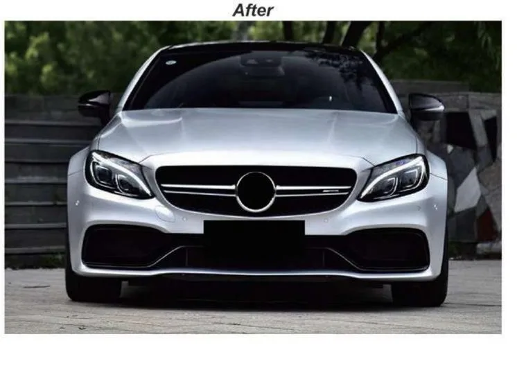 Обвес для Mercedes C-класса W205 2015–2021 в вид C63 AMG 2016: бампера, юбки