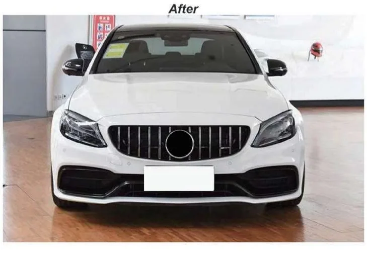 Обвес для Mercedes C-класса W205 2015–2021 в вид C63 AMG 2019: бампера, юбки