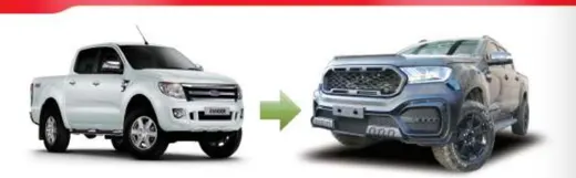 Обвес переднего кузова для Ford Ranger T6 2012–2015 — бампер, решётка, фары, капот — фото 2