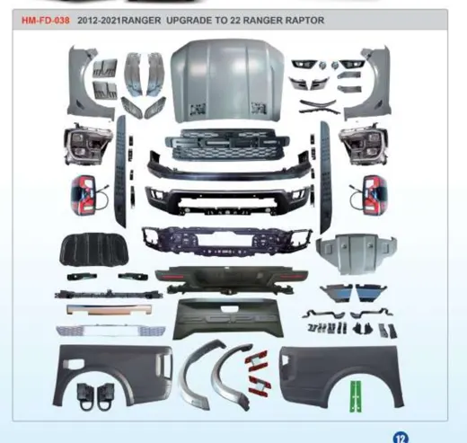 Рестайлинг-комплект для Ford Ranger 2012–2021 в вид Ranger Raptor 2022+ — фото 1