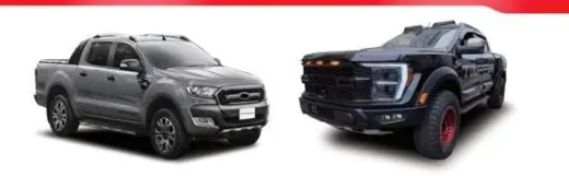 Рестайлинг-комплект для Ford Ranger T7 2015–2019 в вид F-150 Raptor 2022+ — фото 2