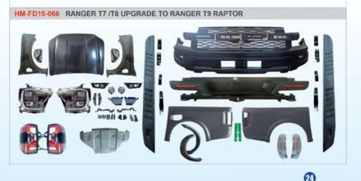 Рестайлинг-комплект для Ford Ranger T7/T8 2015–2022 в вид Ranger T9 Raptor