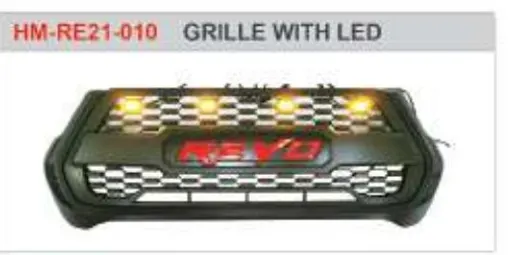 Решётка радиатора с LED-огнями для Toyota Hilux Revo 2020–2024