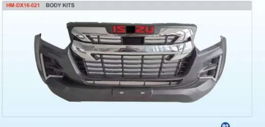 Обвес фронтальный для Isuzu D-Max 2016–2018: бампер с решёткой