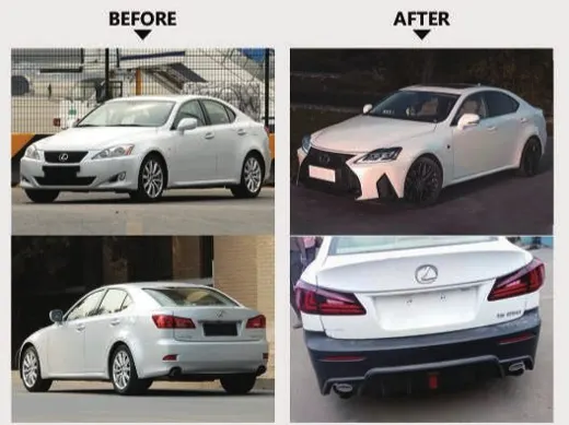 Рестайлинг-комплект для Lexus IS 2006–2012 в вид IS 2021: бампера, решётка, оптика — фото 2