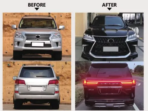 Рестайлинг-комплект для Lexus LX570 2008–2015 в вид LX 2018, версии simple / standard / 1:1 — фото 3