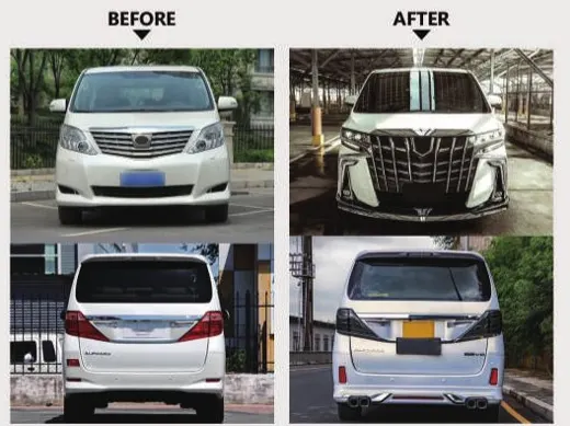 Рестайлинг-комплект для Toyota Alphard 2008–2014 в вид Alphard 2018, версии standard / 1:1 — фото 3