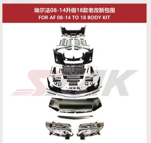 Рестайлинг-комплект для Toyota Alphard 2008–2014 в вид Alphard 2018, версии standard / 1:1 — фото 1