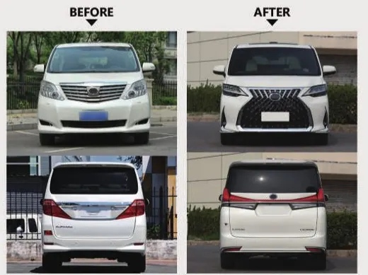 Рестайлинг-комплект для Toyota Alphard 2008–2014 в вид Lexus LM (исполнение 2) — фото 2