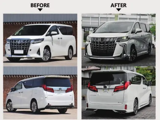 Аэрообвес Monalisa для Toyota Alphard 2018–2020: бампера, решётка, накладки — фото 2