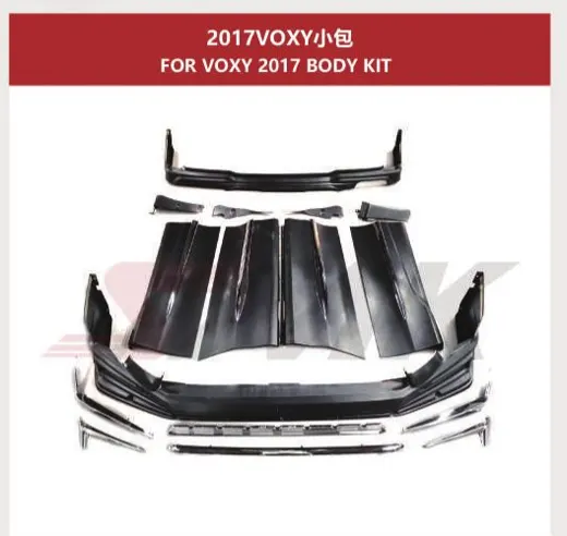 Аэрокомплект для Toyota Noah / Voxy 2017–2021 (R80 рестайлинг): губа, накладки, юбка — фото 2