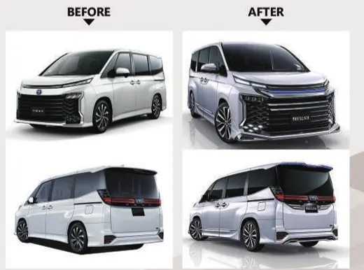 Аэрокомплект для Toyota Voxy 2022+ (R90): губа, накладки, юбка — фото 2