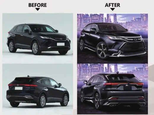 Аэрокомплект для Toyota Harrier 2020+ (XU80): губа, накладки, диффузор — фото 2