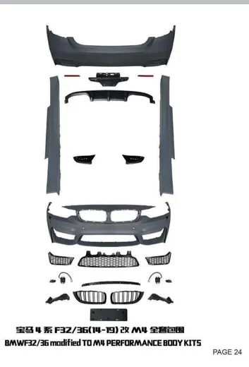 Обвес для BMW 4 серии F32/F36 2014–2019 в стиле M4: бампера, юбки — фото 2